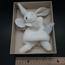 New, 6.5  White DOUDOU et COMPAGNIE  Happy Wild  Bunny Lovey/Comforter