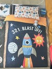 NEXT  Appliqué rocket 321.. Blast off! Sun Moon Duvet Quilt cover Set SINGLE New