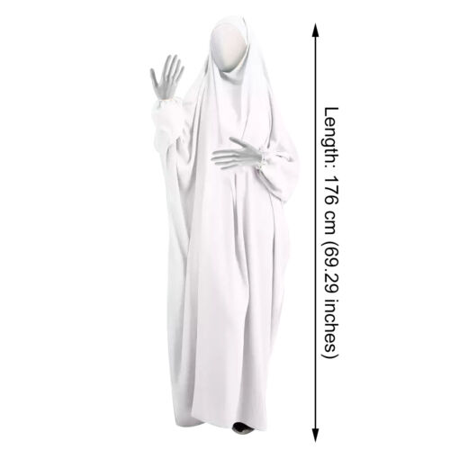 Womens Muslim Dress Ramadan Hijab with Hood Abaya Dubai Full Cover Islam Robeš„ - Picture 4 of 4