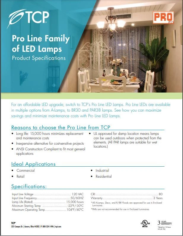 15W A19 27K Warm White Dimming LED Light Bulb Equal 100W NEW TCP L100A19D15V27K - Image 2 of 3