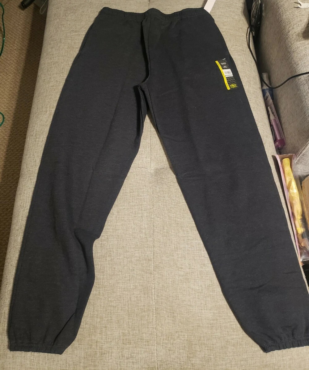 Mens ATHLETIC WORKS Sweatpants Joggers Pants Grey Fleece Lined