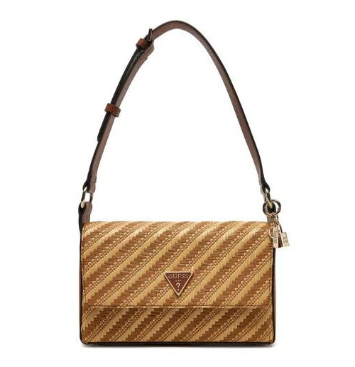 Guess Hwwg92 10190 Simona Сумка через плечо с клапаном Rafia Cognac