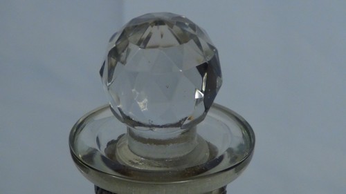 1900 VIDRIO DE CORTE PESADO ALEMÁN CON DECANTADOR SUPERPUESTO DE PLATA - Imagen 5 de 12