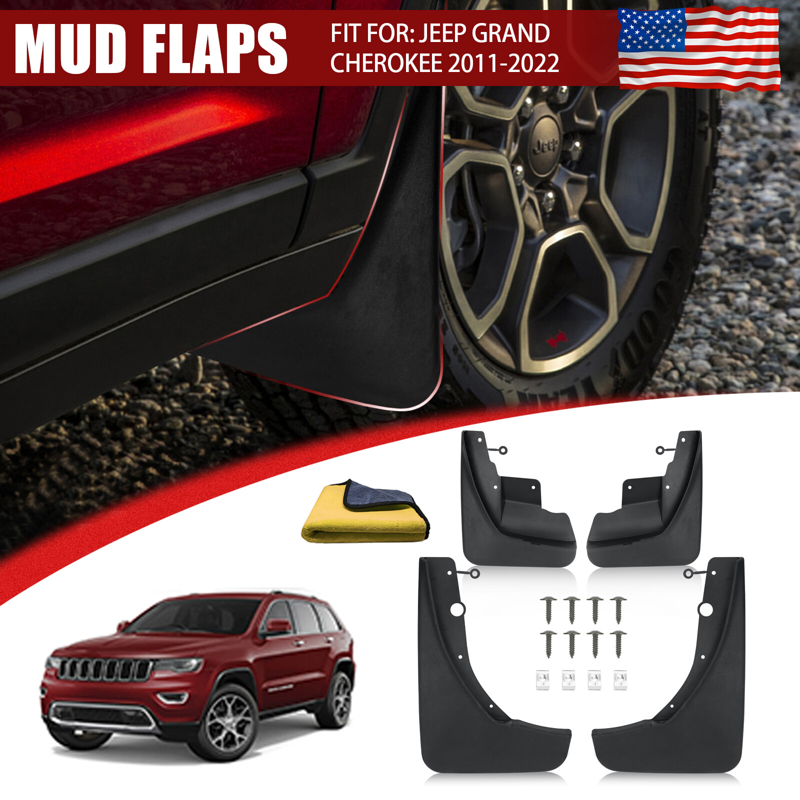 Durable Front & Rear Mud Flaps for Jeep Grand Cherokee 2011-2022-image