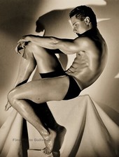 1985 GREG LOUGANIS Male Diver Semi Nude By HERB RITTS Quadtone Photo Art 12x16