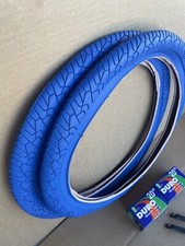 20 X 1.95 Bicycle Tires Tubes Bundle All Blue Tire Street Smooth Bmx Bike Deli