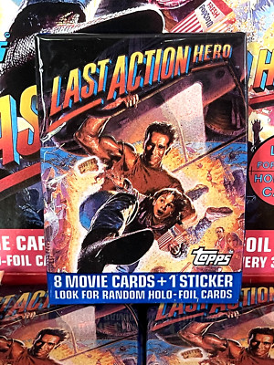 1993 TOPPS LAST ACTION HERO Hit Movie PACK 8 Cards 1 Sticker SCHWARZENEGGER OVP