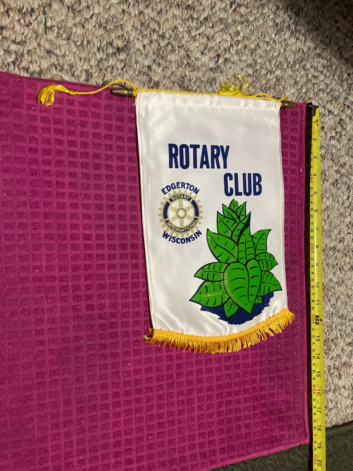 VINTAGE Rotary International Club Banner EDGERTON WISCONSIN WI Fast Shipper eBay