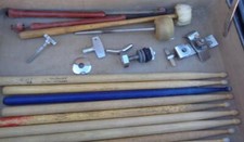 Mixed Lot of Drum Accessories Drumsticks MANY ITEMS VINTAGE CASE