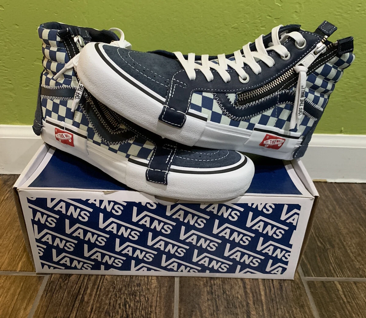 Robe Vans Vault Sk8 coupe et collée bleu blanc suprême Bape hommes 9