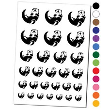 Floating Sea Otter Temporary Tattoo Water Resistant Set