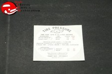 68 Impala Tire Pressure Decal G70x15 68 Impala Tire Pressure Decal G70x15