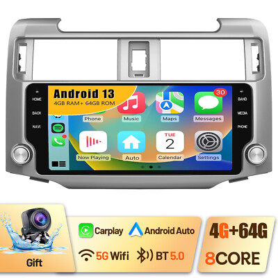 Car Radio Stereo Android13 for Toyota 4Runner 2010-2019 4G RAM 64G ROM Head Unit