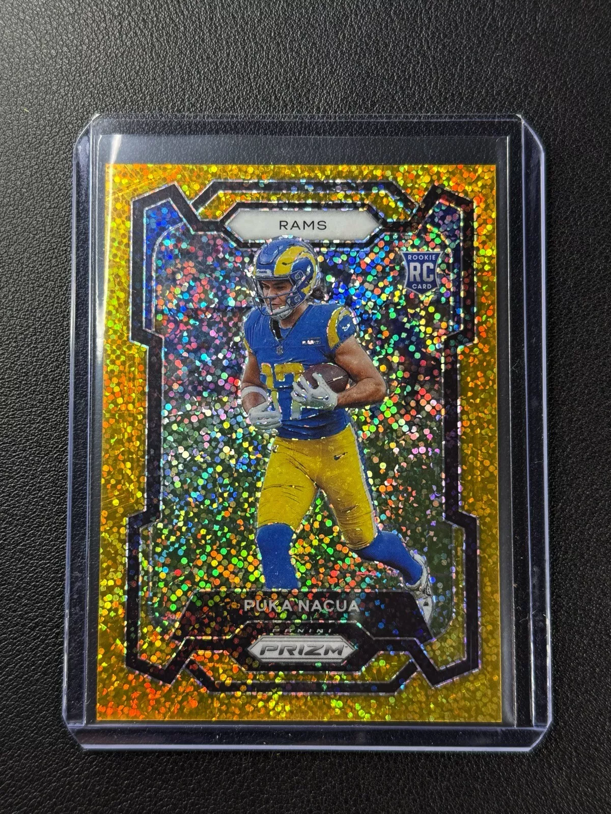 PUKA NACUA 2023 PANINI PRIZM FOOTBALL #357 GOLD SPARKLE ROOKIE RC RAMS 01/24