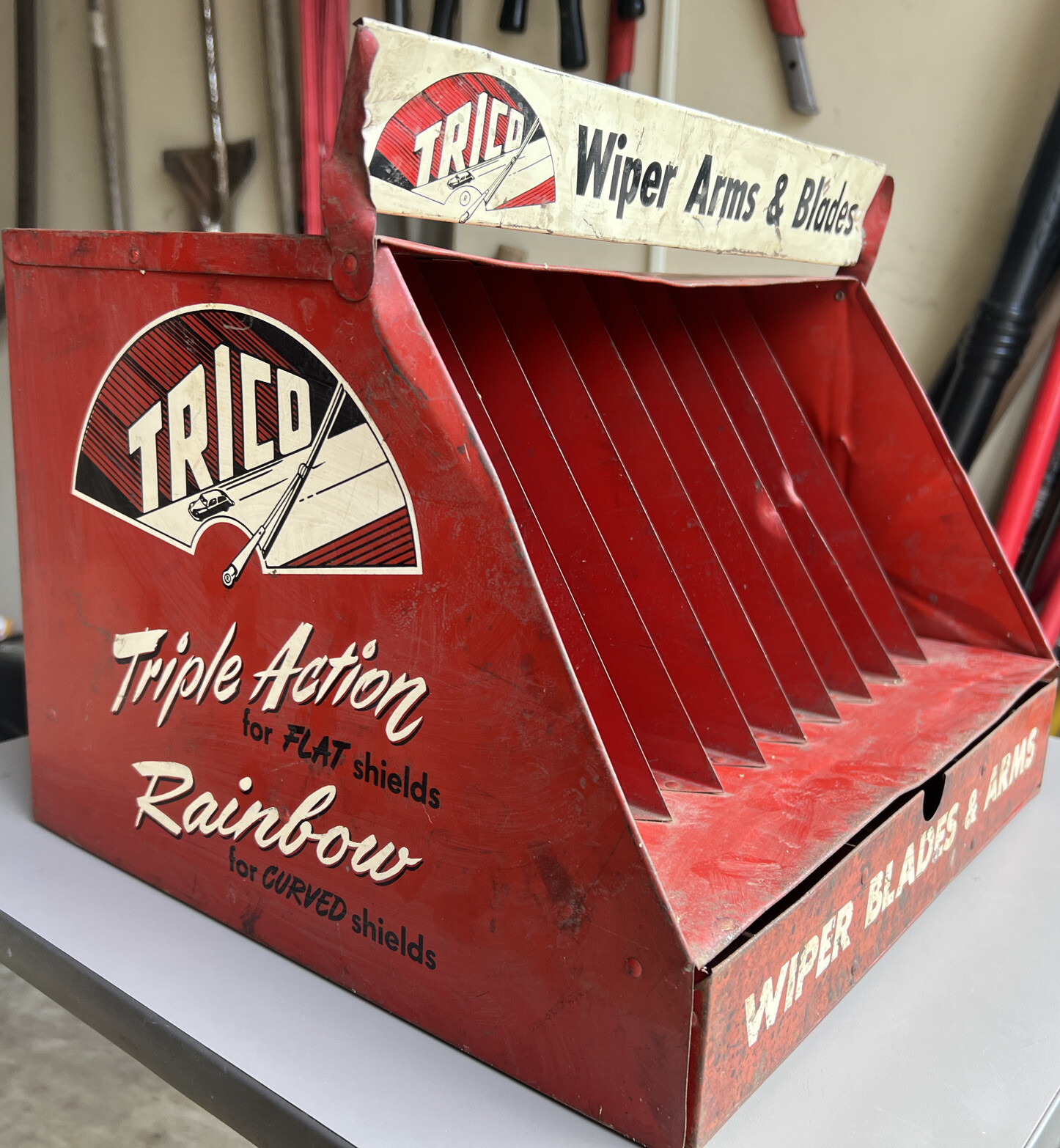 Vintage Trico Wiper Arm Blades Counter Top Display Advertising Metal