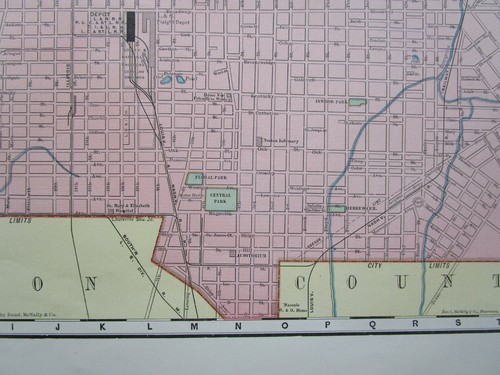 KY 1898 LOUISVILLE KENTUCKY City Map. Tremendous Detail, Named Streets Railroads - Picture 10 of 12