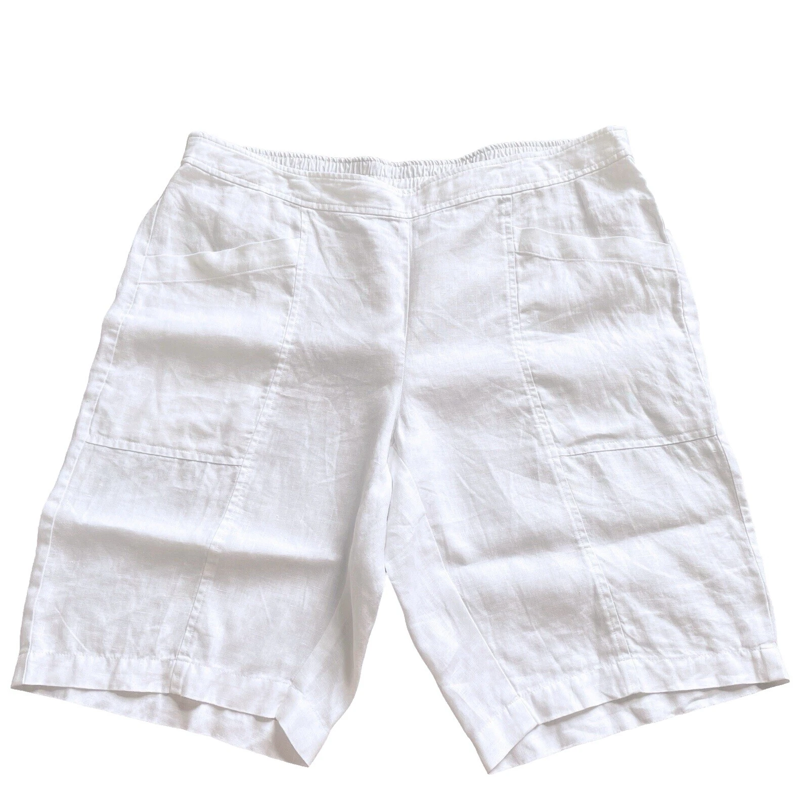 Pantalón corto blanco de lino Eileen Fisher para Mujeres