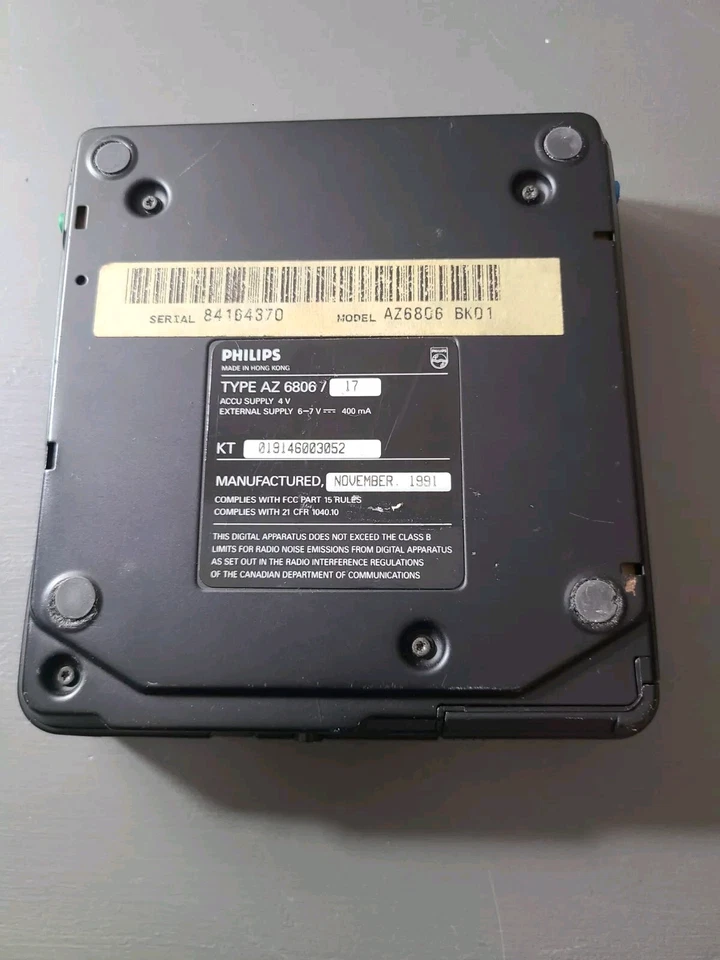 Leitor de disco compacto pessoal portátil Phillips AZ 6806 sem bateria - Imagem 3 de 4