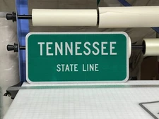 Tennessee State Line Highway Road Sign 24” x 12" .080” Aluminum HIP Reflective