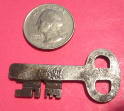 Antique Flat Key Fancy Key Cut Padlock Lock KEY Vintage DIFFERENT
