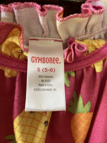 Vintage Gymboree Girls Pink Pineapple Sleeveless Nightgown Size S 5-6 Hawaii - Picture 2 of 3