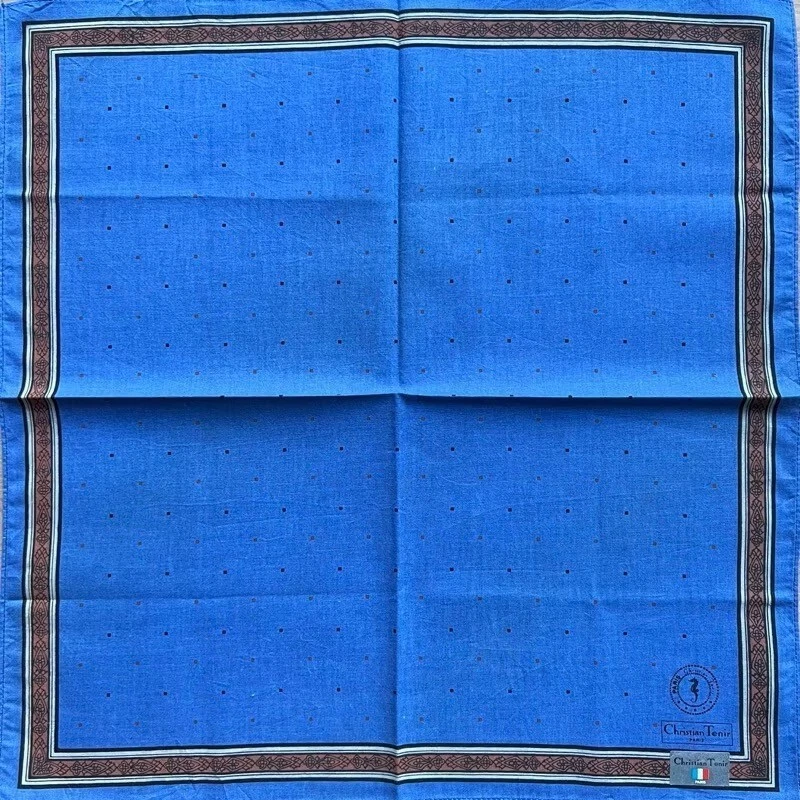 NUEVO PAÑUELO VINTAGE HOMBRE ARTE LUNARES BOLSILLO LISO CUADRADO ALGODÓN 18" Foto 2 de 3