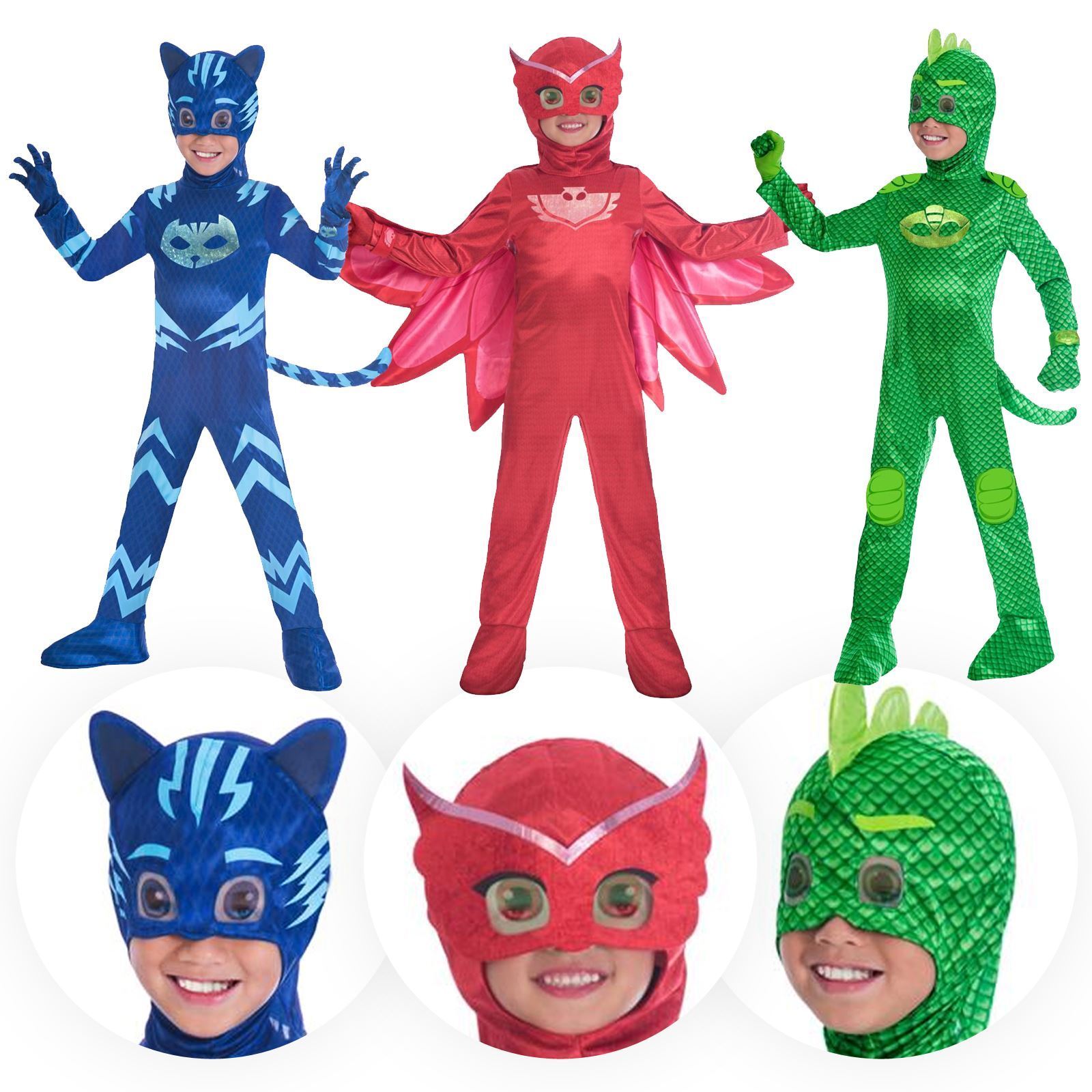 Childrens Girls Boys Official PJ Masks Deluxe Superhero Mask Fancy Dress Costume