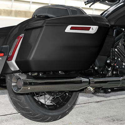 Vivid Black Hard Saddlebags Fit For Harley Touring CVO Street Road Glide 2023-26
