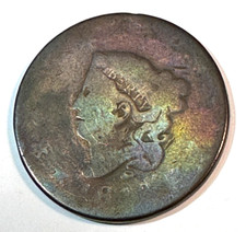 1816 Large Cent Original Good Rainbow Toning! CHRC