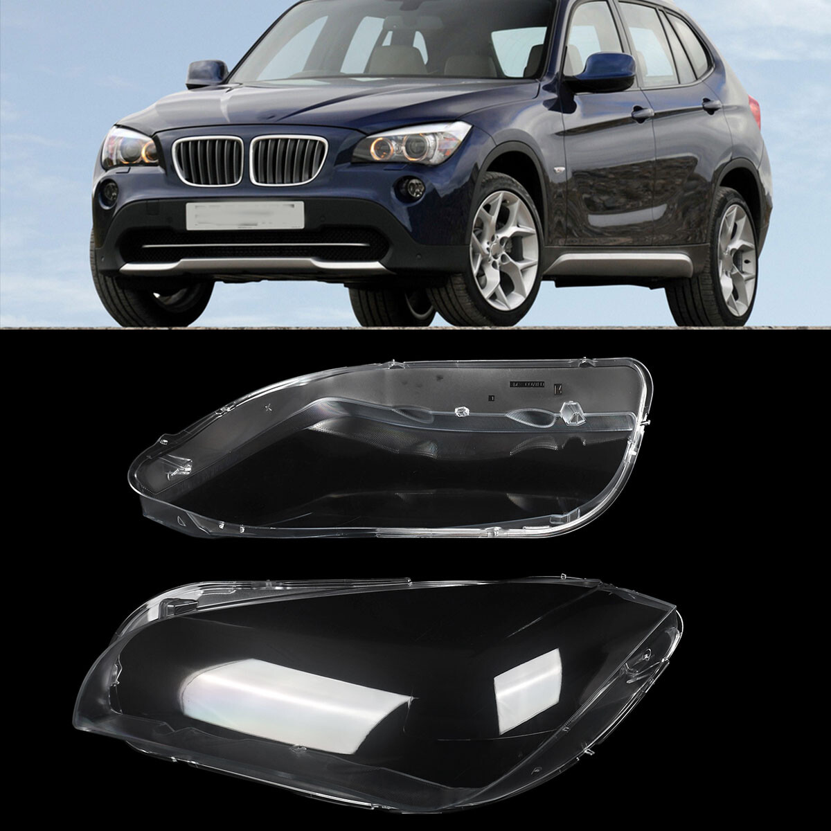 Front Headlight Lens Replacement Cover Shell Left+Right For BMW X1 E84 2010-2015