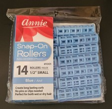 ANNIE Snap On Rollers 1001, 14 COUNT BLUE SMALL 1/2" New in Package