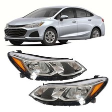 For Chevrolet Cruze Sedan 2016-2019 Pair Headlights Set Chrome Leftright Side For Chevrolet Cruze Sedan 2016-2019 Pair Headlights Set Chrome Leftright Side