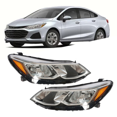 Headlight Assembly For Chevrolet Cruze 2016-2019 Pair Halogen Left+Right Side