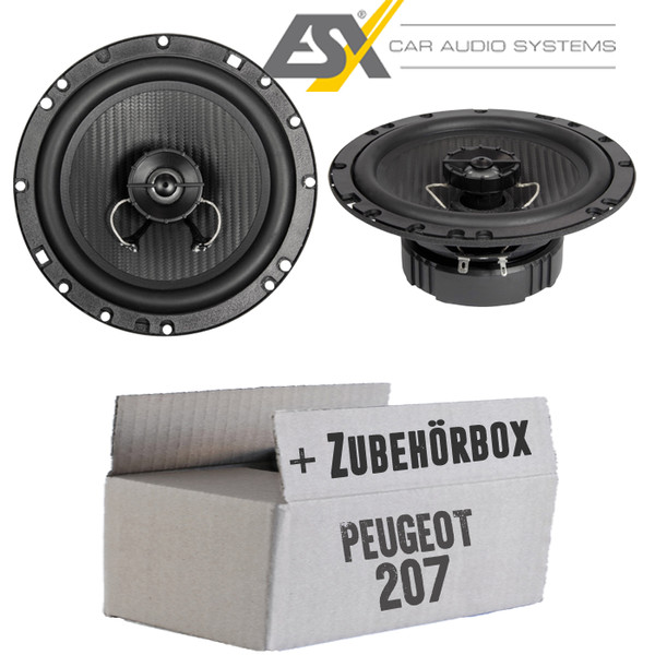 ESX Lautsprecher FüR Peugeot 207 16Cm Koax Auto KFZ Boxen Einbausatz - Einbauset-image