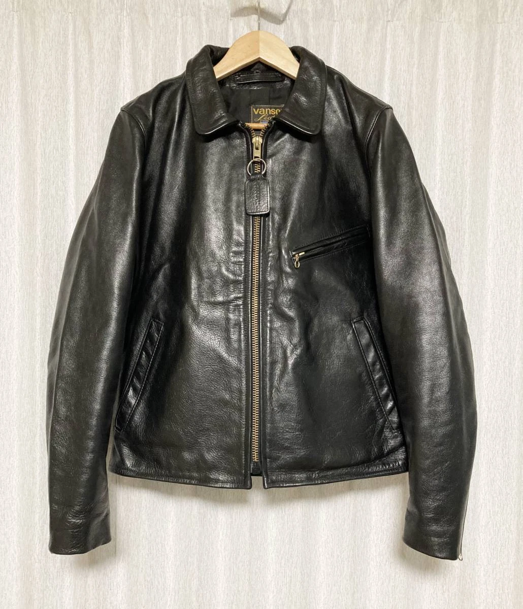VANSON ENF Enfield Single Riders Biker Leather Jacket size 38 Biker Motorcycle