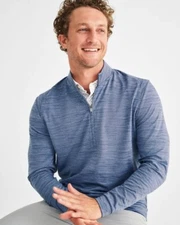 NWT JOHNNIE-O $195 PACE PERFORMANCE 1/4 ZIP PULLOVER IN LAKE SZ M