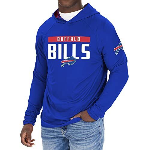 Zubaz NFL Men's Buffalo Bills Solid Team Hoodie With Camo Lined Hood - Picture 1 of 4