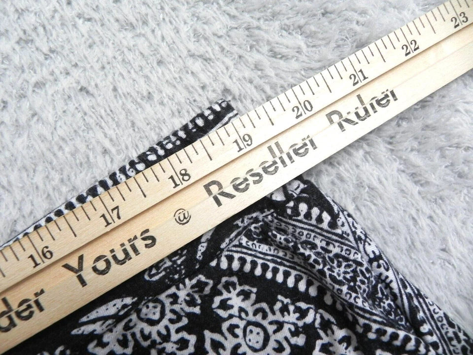 Faded Glory Skirt Womens 2X 18W/20W Gray AOP Paisley Lagenlook Asymmetric Boho - Image 4 of 4