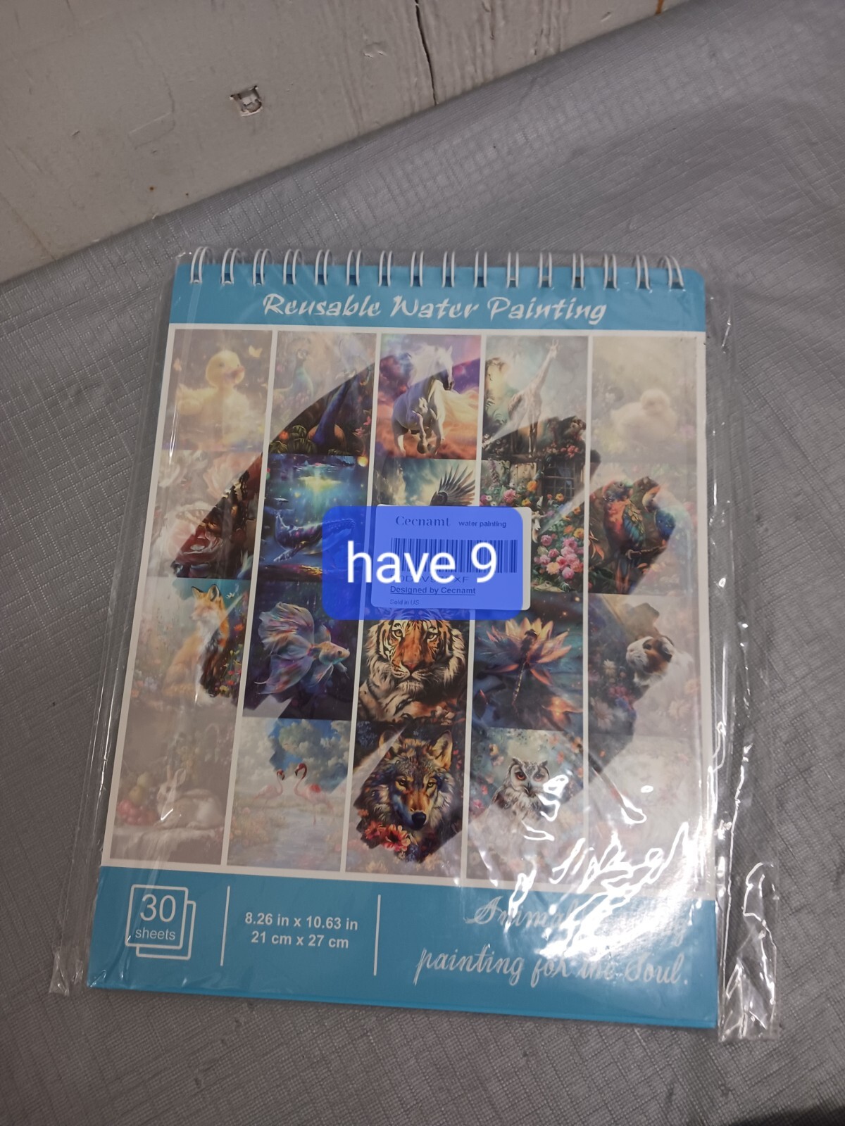 Dementia activities senior adult no mess water paint set 11" X 9". With Brushes