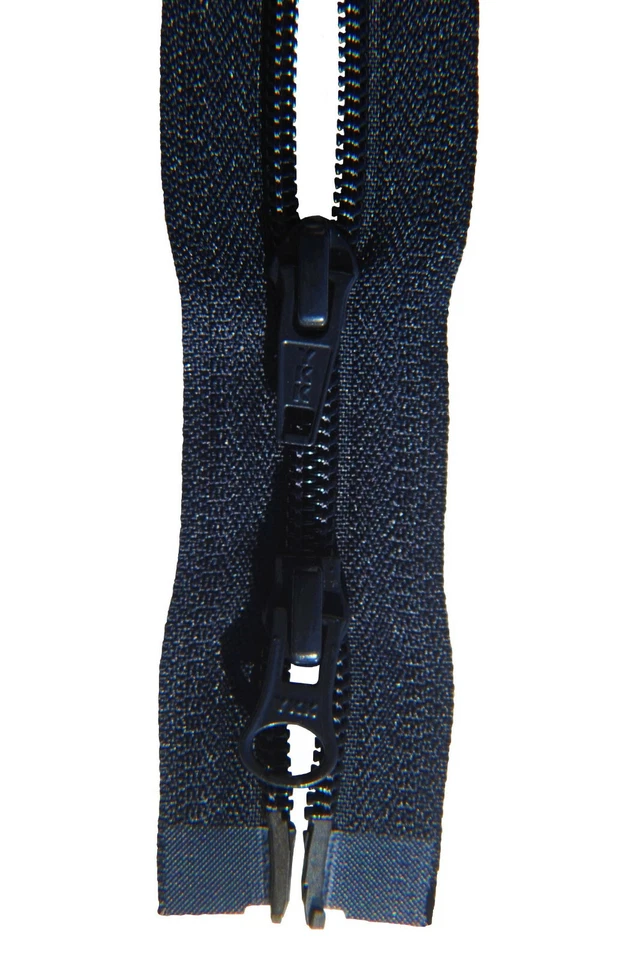 YKK 2 Wege Reißverschluß Kunststoffspirale 5 mm schwarzblau 30-100 cm