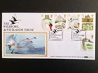 GB Benham 1993 Swans 'Wildfowl & Wetlands' Set on First Day Cover Slimbridge SHS