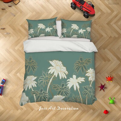 3D Flower Flora Watercolor Quilt Cover Set Bedding Sets Pillowcases Queen 15
