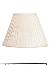9" Tall off White Rayon Empire Hand Side Pleat Shade.