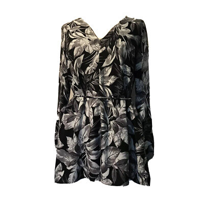 Akira Chicago Black Label Romper Long Sleeves Flower Black Size