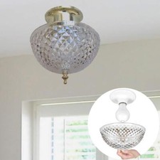 Evelots Ceiling Clip-on Light Bulb Shade-Lamp-Dome-Diamond Cut-Acrylic-Set/2