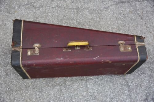Vintage Getzen Elkhorn trumpet Horn Bugle Trombone Antique Instrument Case ONLY - Picture 3 of 14