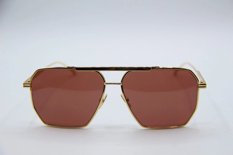 NUEVAS GAFAS DE SOL BOTTEGA VENETA BV 1012S 006 DORADAS AUTÉNTICAS MONTURAS 60-13 Foto 2 de 4