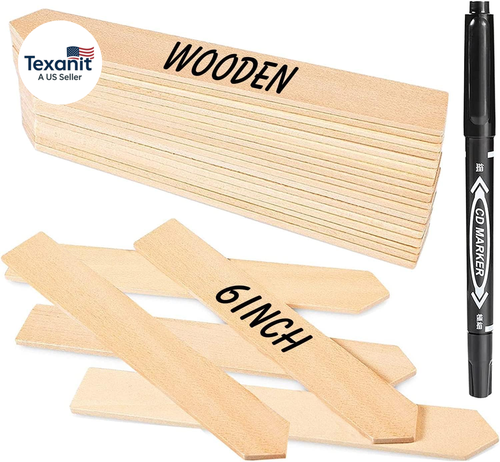 50 Stück Pflanzenetiketten 6 Zoll Holz Pflanzenetiketten Wasserdicht Gartenmarker Pflanzenmarke - Bild 9 von 12