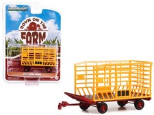 Bale Throw Wagon Yellow Red Series 7 1/64 Down on the Farm by Greenlight