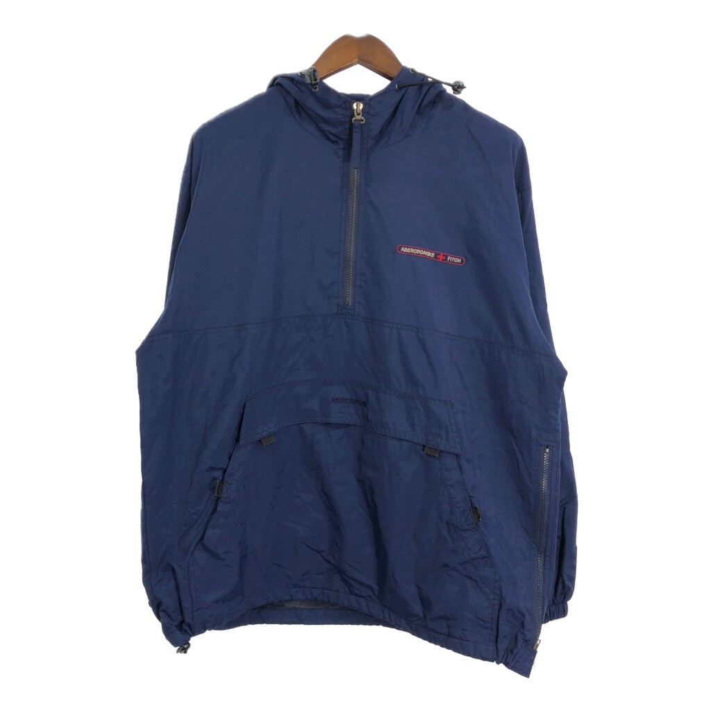 Abercrombie Fitch Navy Blue L Anorak Hooded Jacket Outdoor Preowned